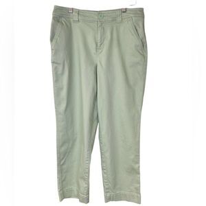 A New Day Light Green Stretch Cropped Slash Pocket Jeans Size 8